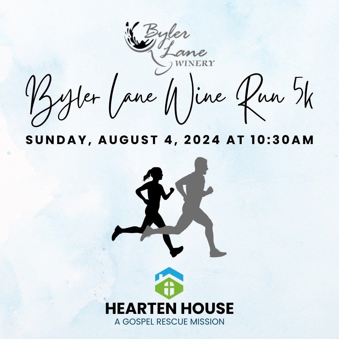 Join us for the Hearten House fundraiser at the Byler Lane 5K Run/Walk on August 4, 2024! Grab your tickets early to save as prices rise closer to the event. Please note, attendees must be 21 or older. 
💙
Secure your spot now: https://runsignup.com/