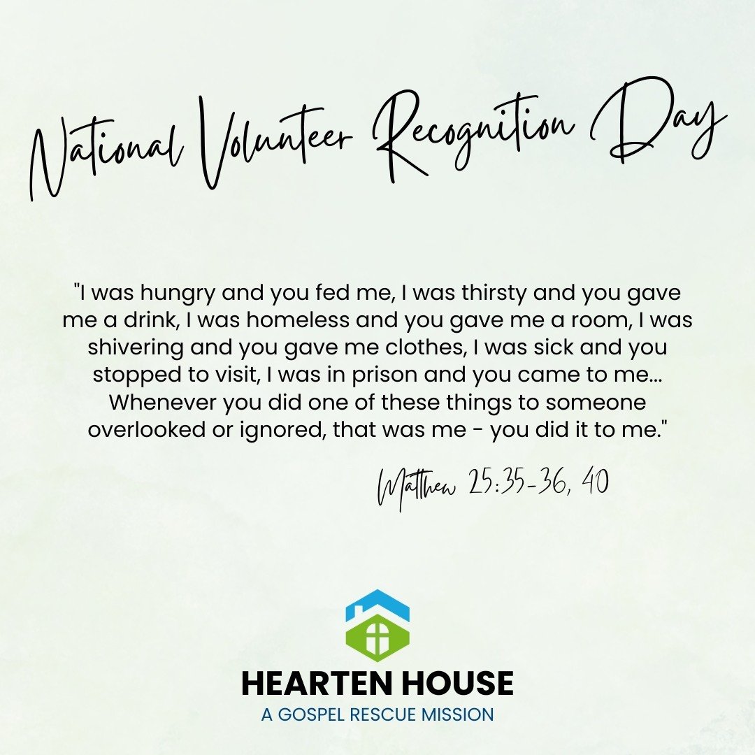 Happy National Volunteer Recognition Day! 💙

At Hearten House, we believe in the power of giving back. Whether it's lending a helping hand around our property or spending time with the incredible women we support, your time and talents make a differ