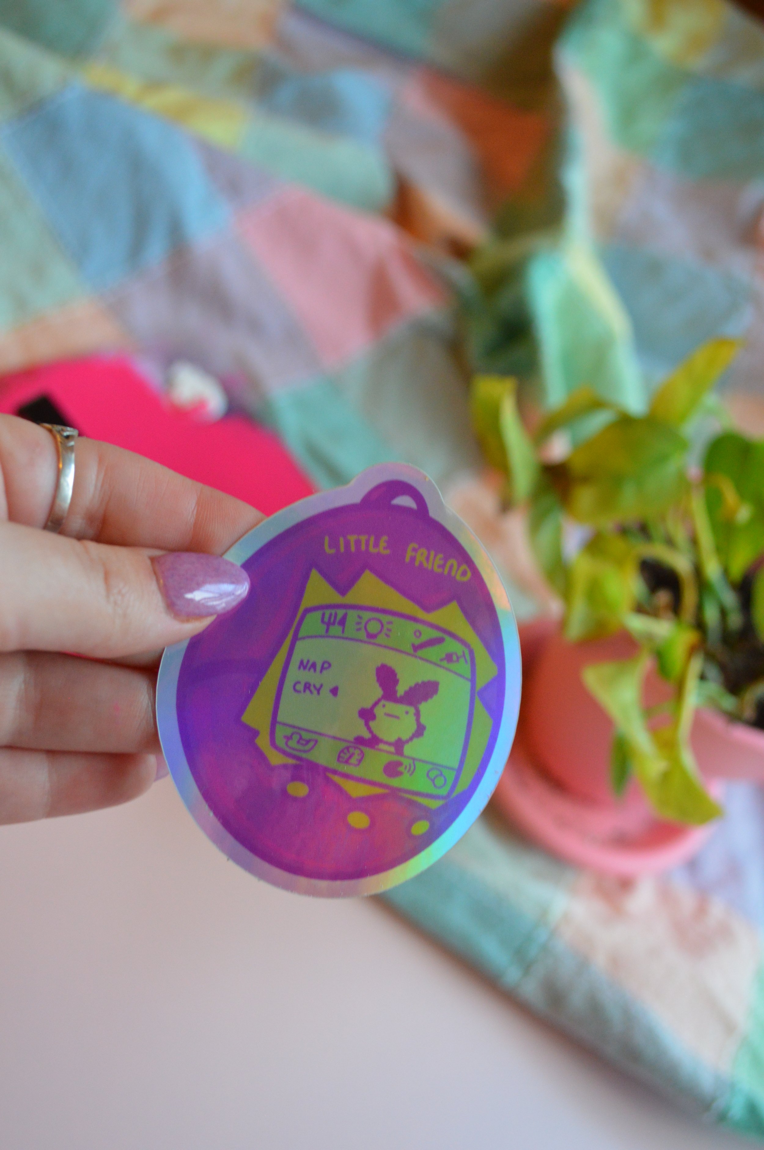 little friend holographic sticker