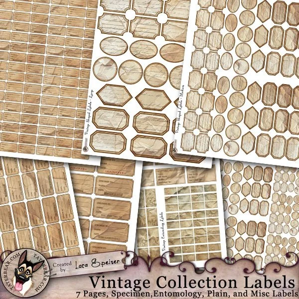 Vintage Mixed Collection Labels