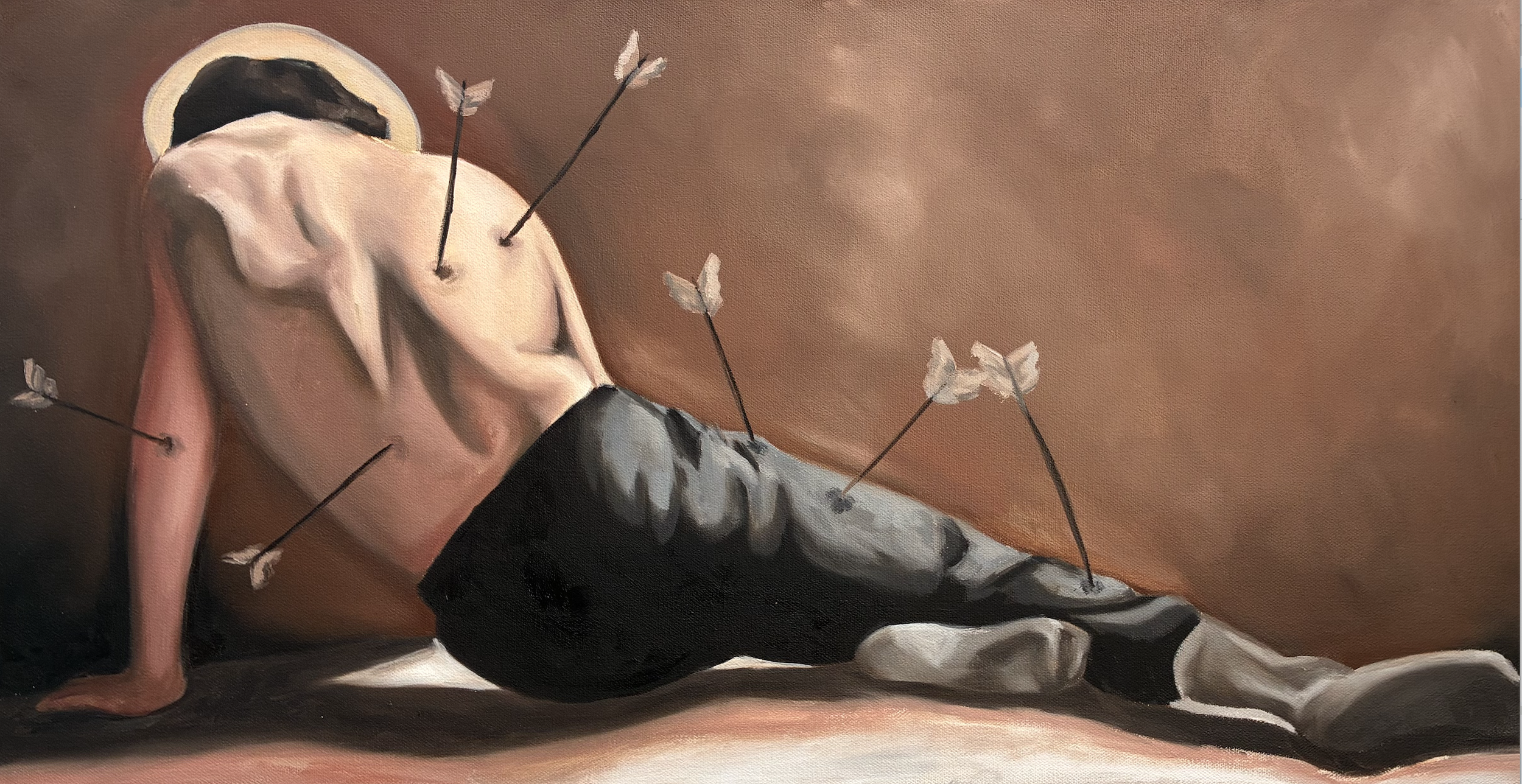 Death begetting death begetting death, 15in x 30in, Oil on canvas, 2026