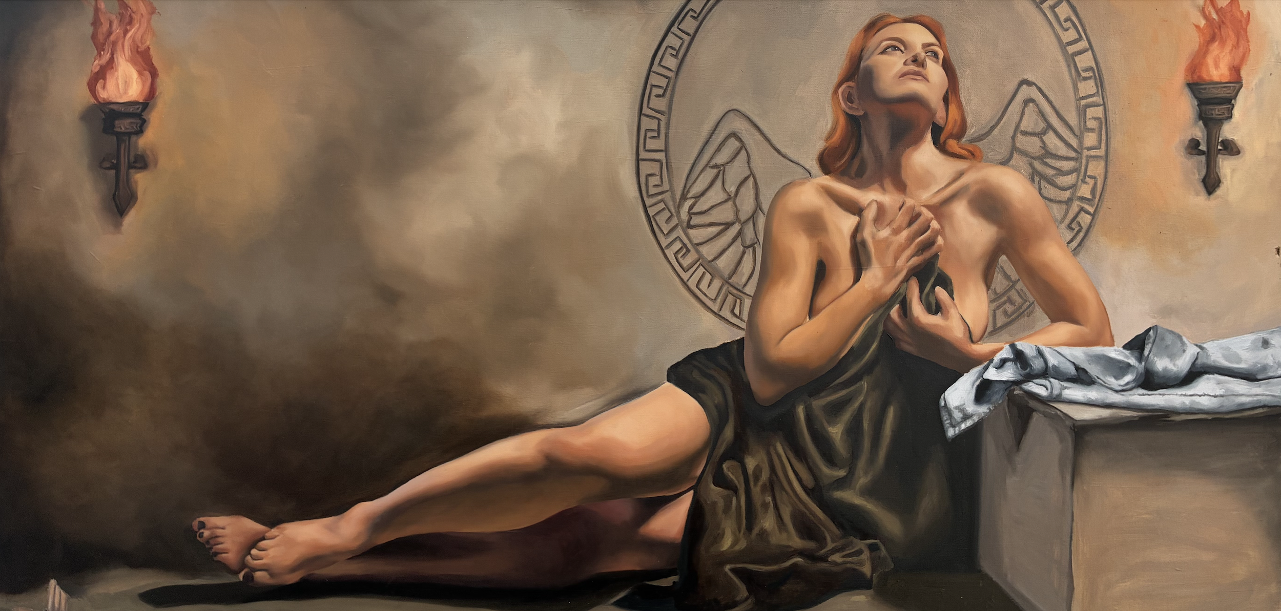 Is it better to speak or to die?, 48in x 24in, Oil on canvas, 2026