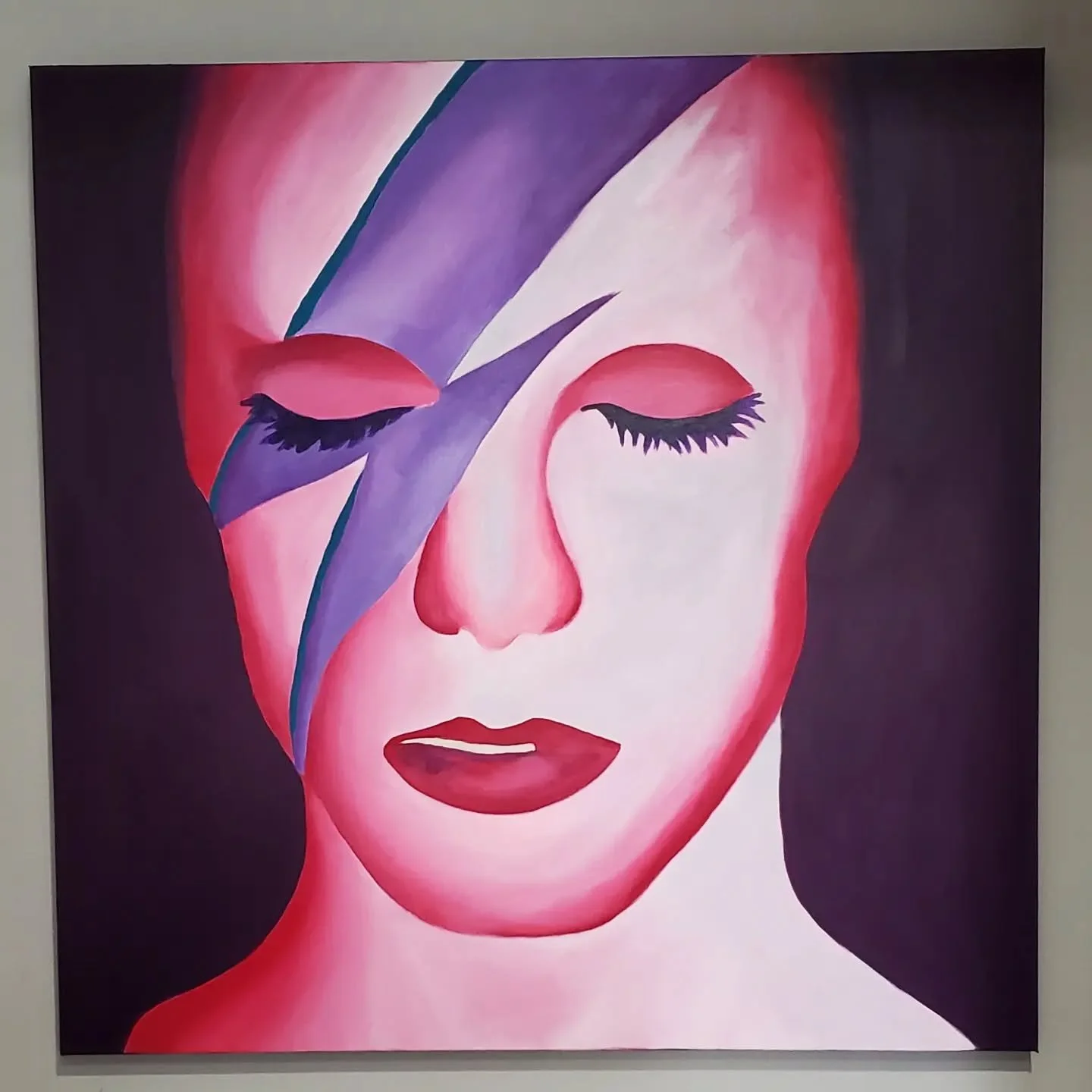 "Stardust" - 34x34 Acrylic - 2024
Is finally finished. I'm so happy with how he turned out.

#painting #acrylicpainting #acrylicportrait #davidbowie