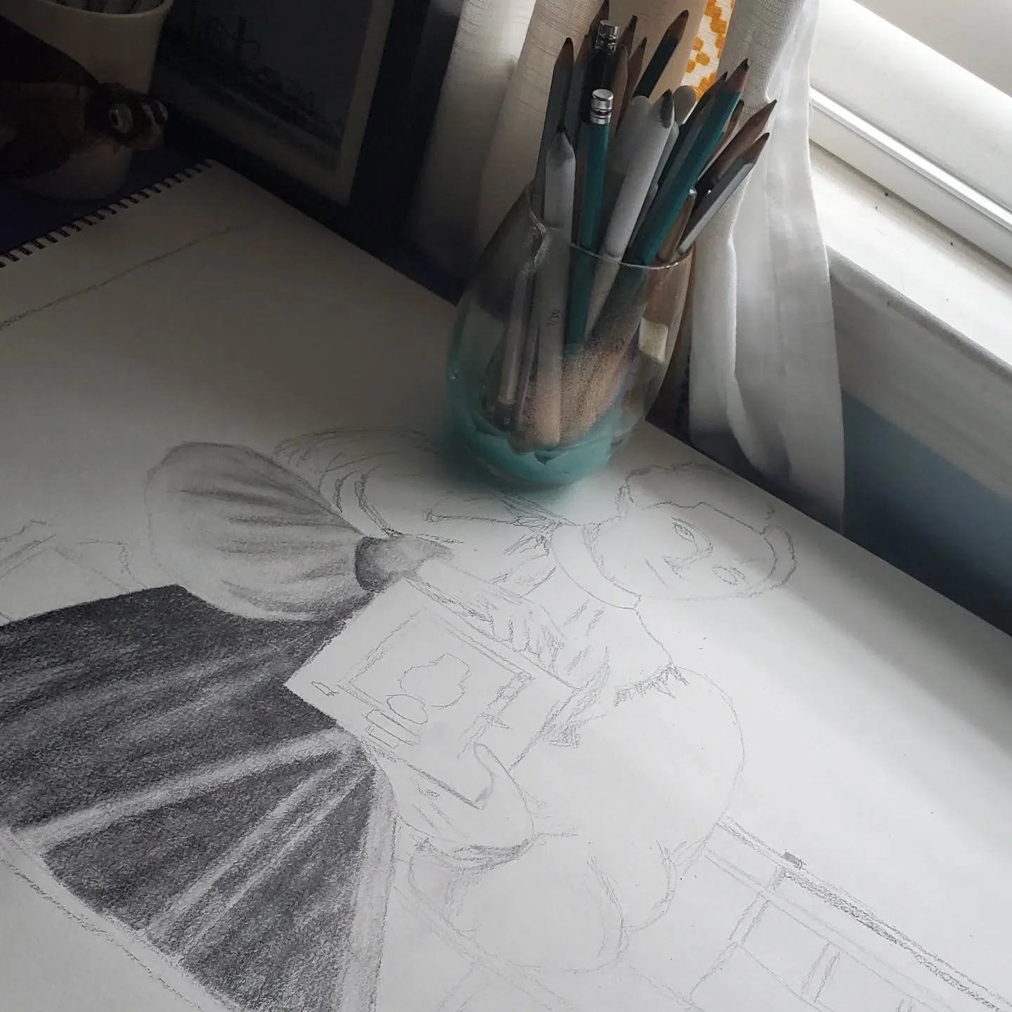 Finally starting to get the mirror selfies series out of my head and onto some paper, starting with the 1890s.