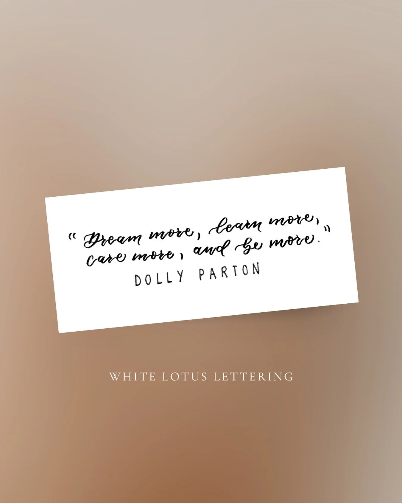 Every Wednesday I pick up my pen, slow down and write something just for me. 

This week it was Dolly Parton, of course. I came across her interview with @vanityfair and she said something that stuck with me: &ldquo;Dream more. Learn more. Care more.