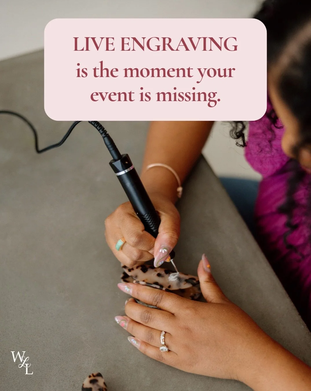 Live engraving is the moment your event is missing. It&rsquo;s a personal brand touchpoint your attendees watch happen, photograph, and keep, which means more dwell time at your activation and more shareable content for your channels. 

No long lines