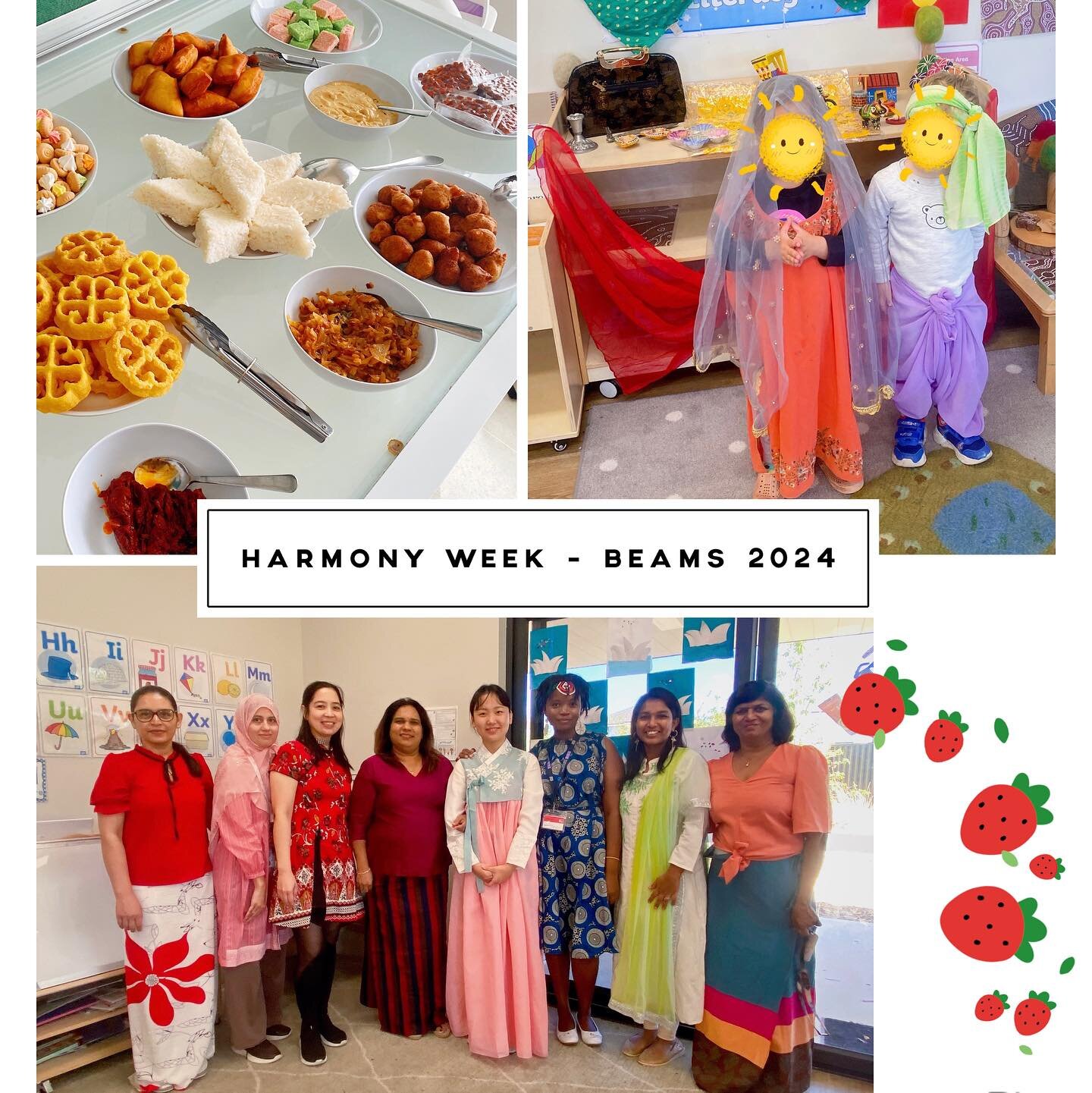 🧡 Happy Harmony Week! 🧡 
Today the staff at Beams wore their traditional clothing to celebrate Harmony Week at Beams! In addition the staff members all brought in their own cultural cuisine to share.
To celebrate, children were also taught about di