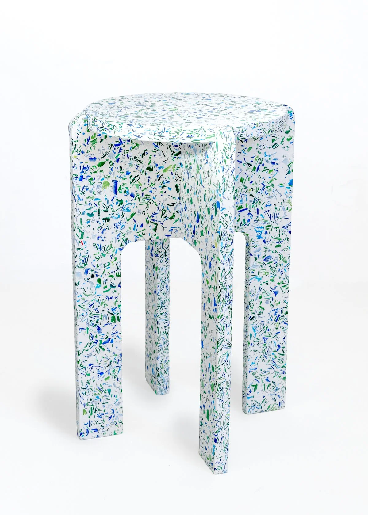 Tabouret PLASTOC, nuance vert et bleu