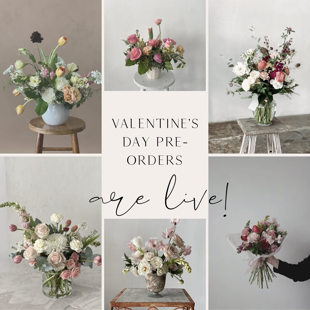 Looking for one of a kind Valentine&rsquo;s Day flowers for your special someone? To ensure you get the best blooms make sure to pre-order your flowers today! Our pre-order cut off is February 8th. 

We are offering 3 designer&rsquo;s choice vase opt