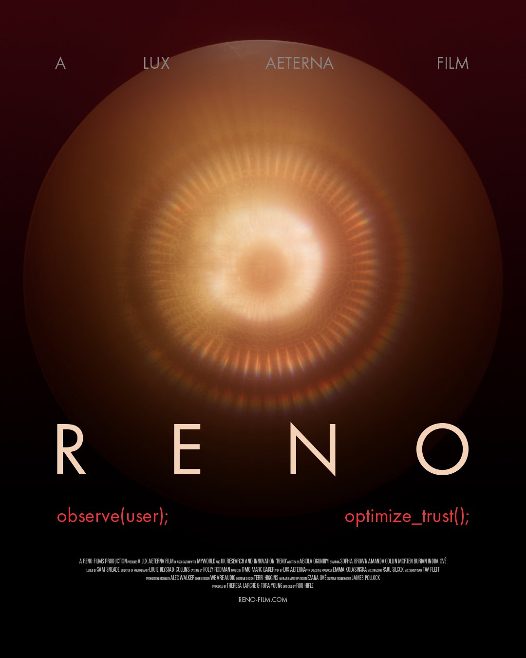 An Update on RENO, Our Forthcoming Short Film