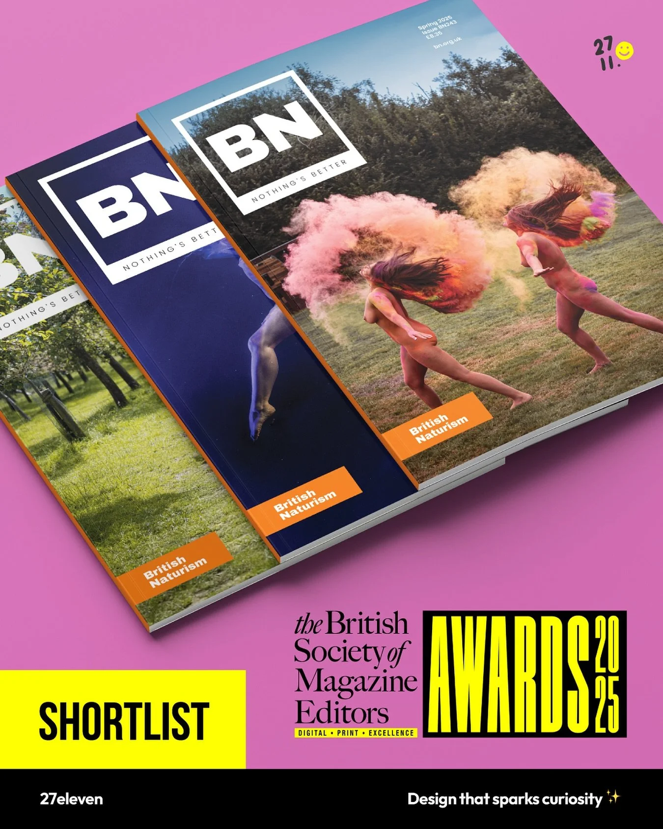 📣 I&rsquo;m DELIGHTED to share that the @british_naturism magazine has been shortlisted for not one, but two awards by the @_bsme British Society of Magazine Editors for 2025! 🏆

⭐️ BN Has been shortlisted in two categories; &lsquo;Editor of the Ye