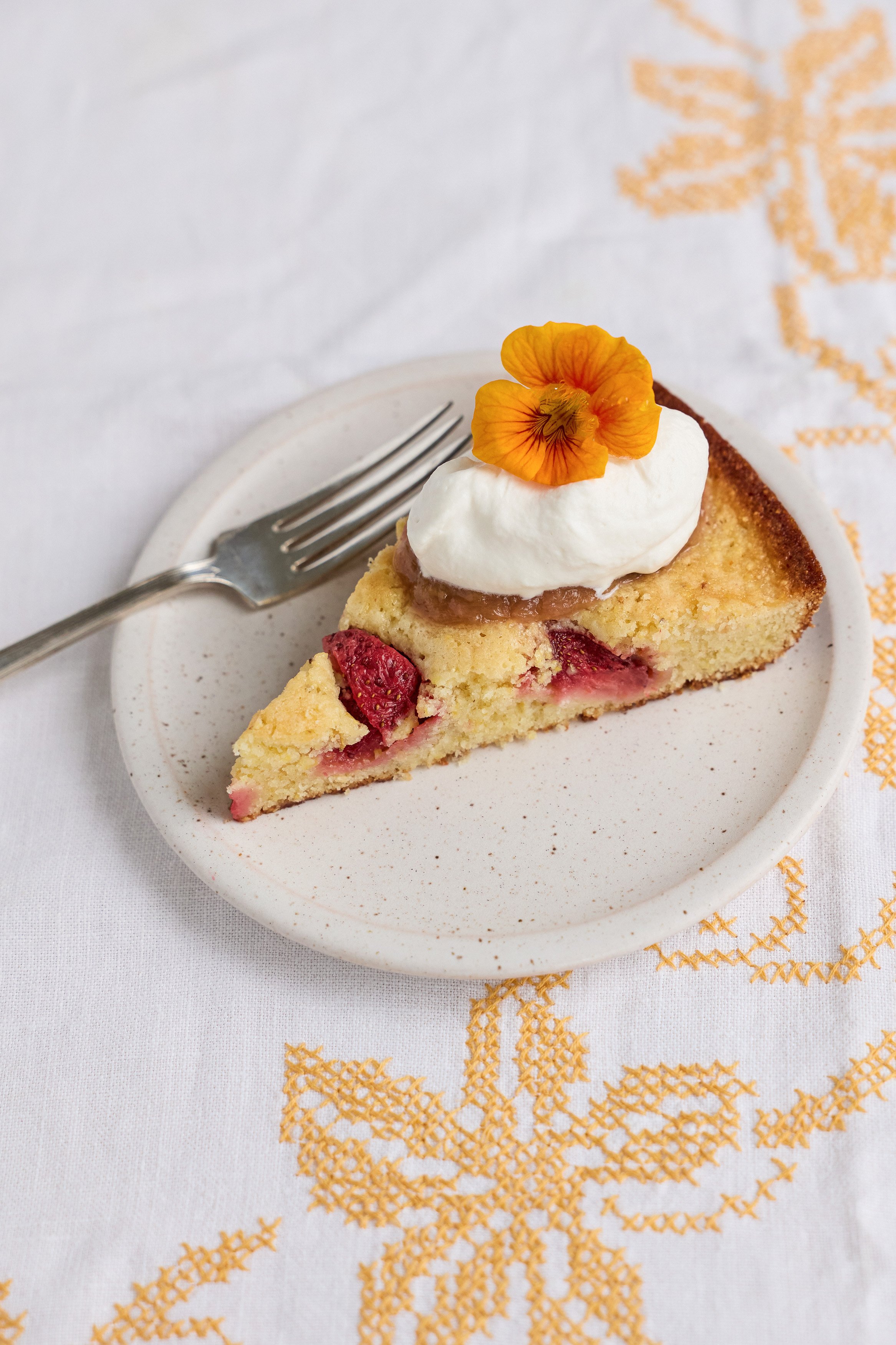 Rhubarb Corneal Skillet Cake