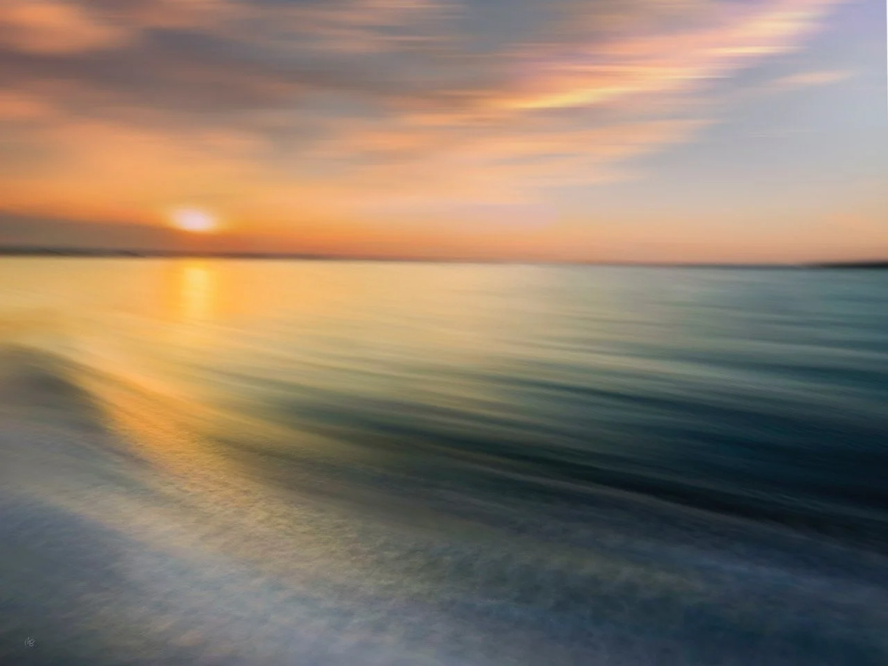 Sea Glass Sunset by Lisa Bergeron