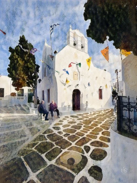 Church Sitters (Mykonos, Greece) by Lisa Bergeron