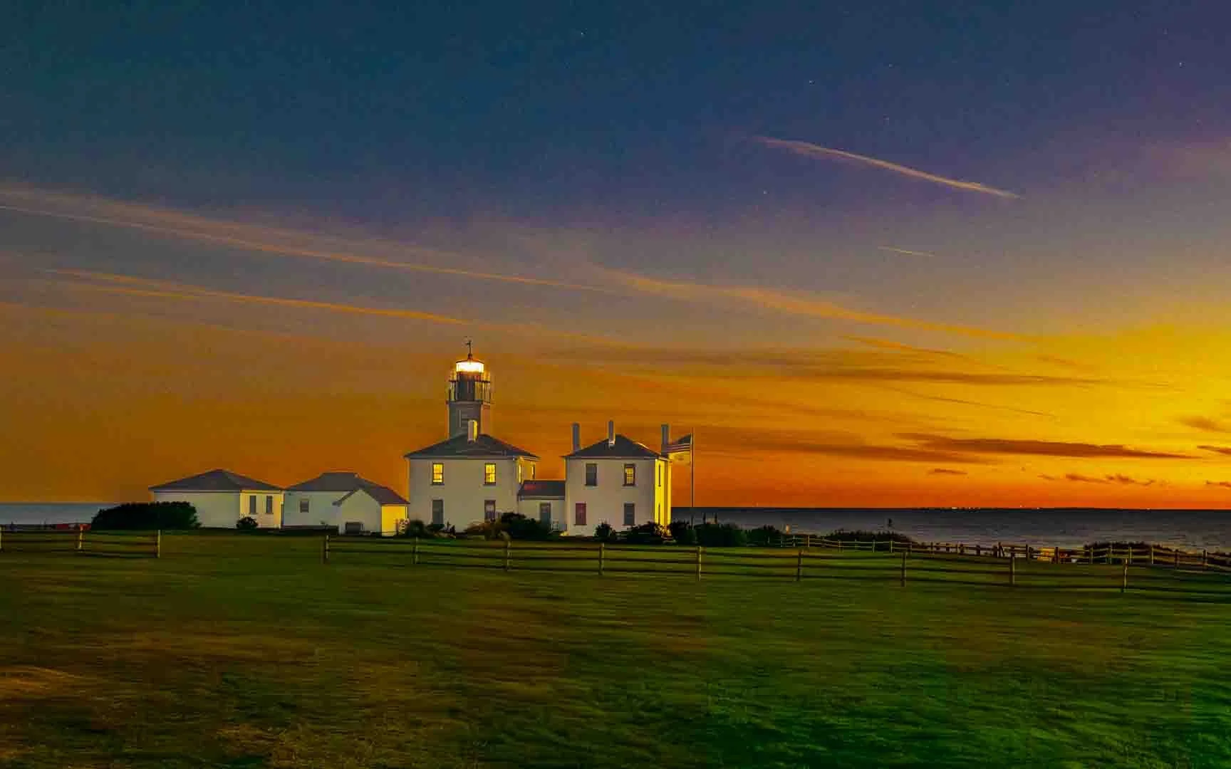 Beavertail Lighthouse at Sunset by Nancy Tynan