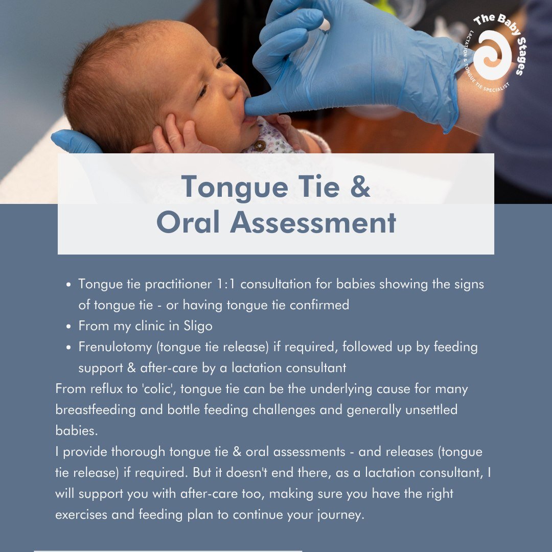 Tongue Tie and Oral Assessment is just one of the services I currently offer. Not sure if your baby has a tongue tie?

HERE ARE SOME OF THE SIGNS AND SYMPTOMS IN BABIES

-Unsettled baby, generally uncomfortable during or just after feeds
-Spitting up