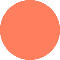 Solid coral-colored circle on a white background.