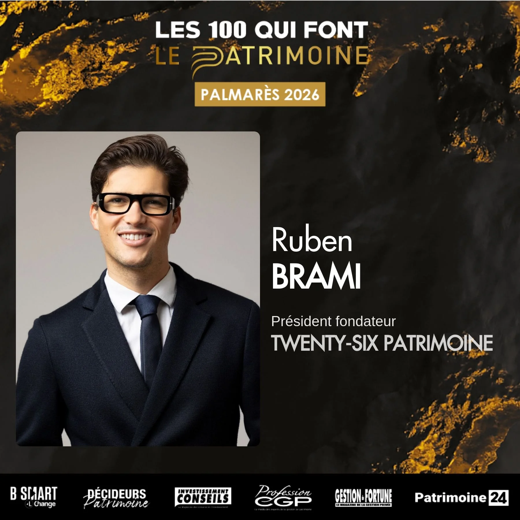 Récompense : Ruben Brami, sélectionné dans la Relève 2026 des 100 qui font le Patrimoine