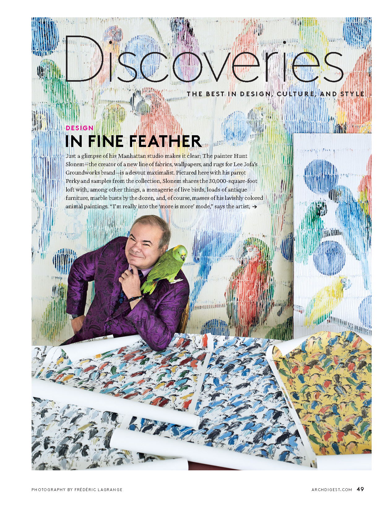 Hunt Slonem, Photography by Frédéric LaGrange