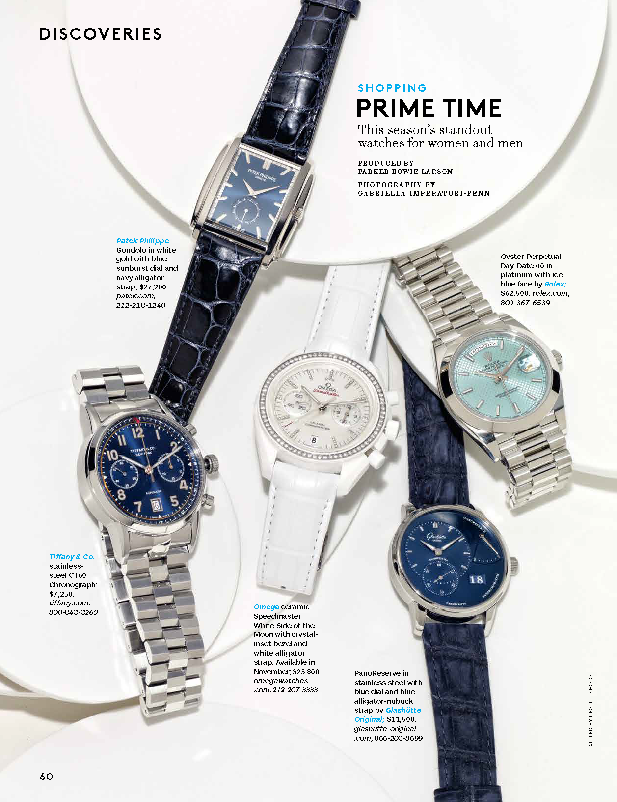 Men's & Women's Timepieces for Architectural Digest, Photography by Gabriella Imperatori-Penn