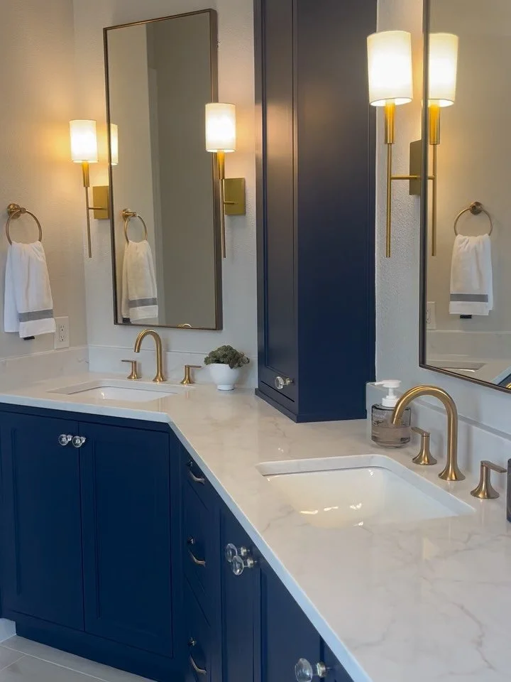 Honored to have been part of bathroom number 4 for this client! WOW! To be trusted time and time again with guiding a vision from start to finish is what makes me giddy inside. Enjoy a few behind the scenes shots, along with befores and our design re