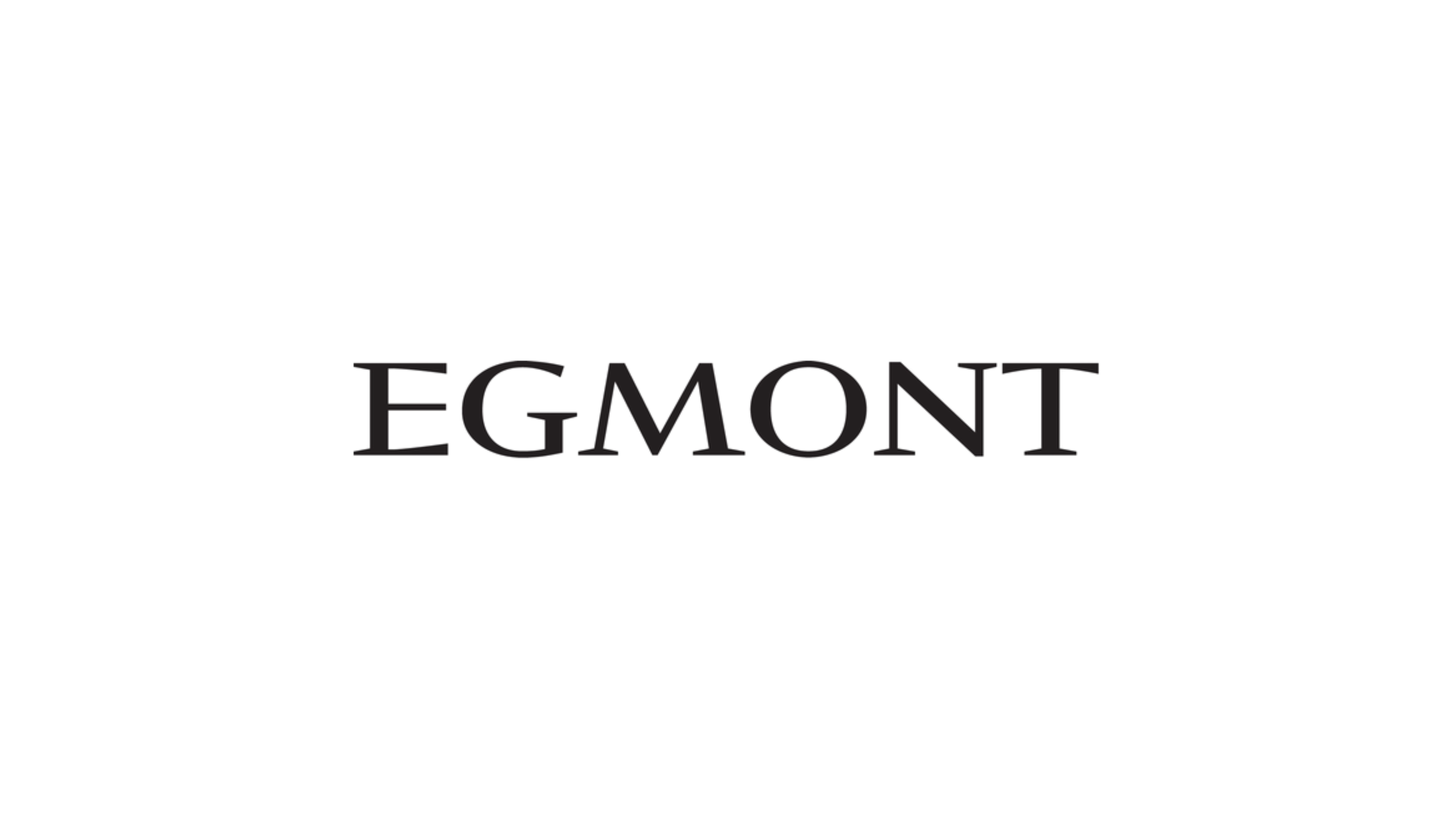 Sort logo med ordet Egmont i sort tekst.