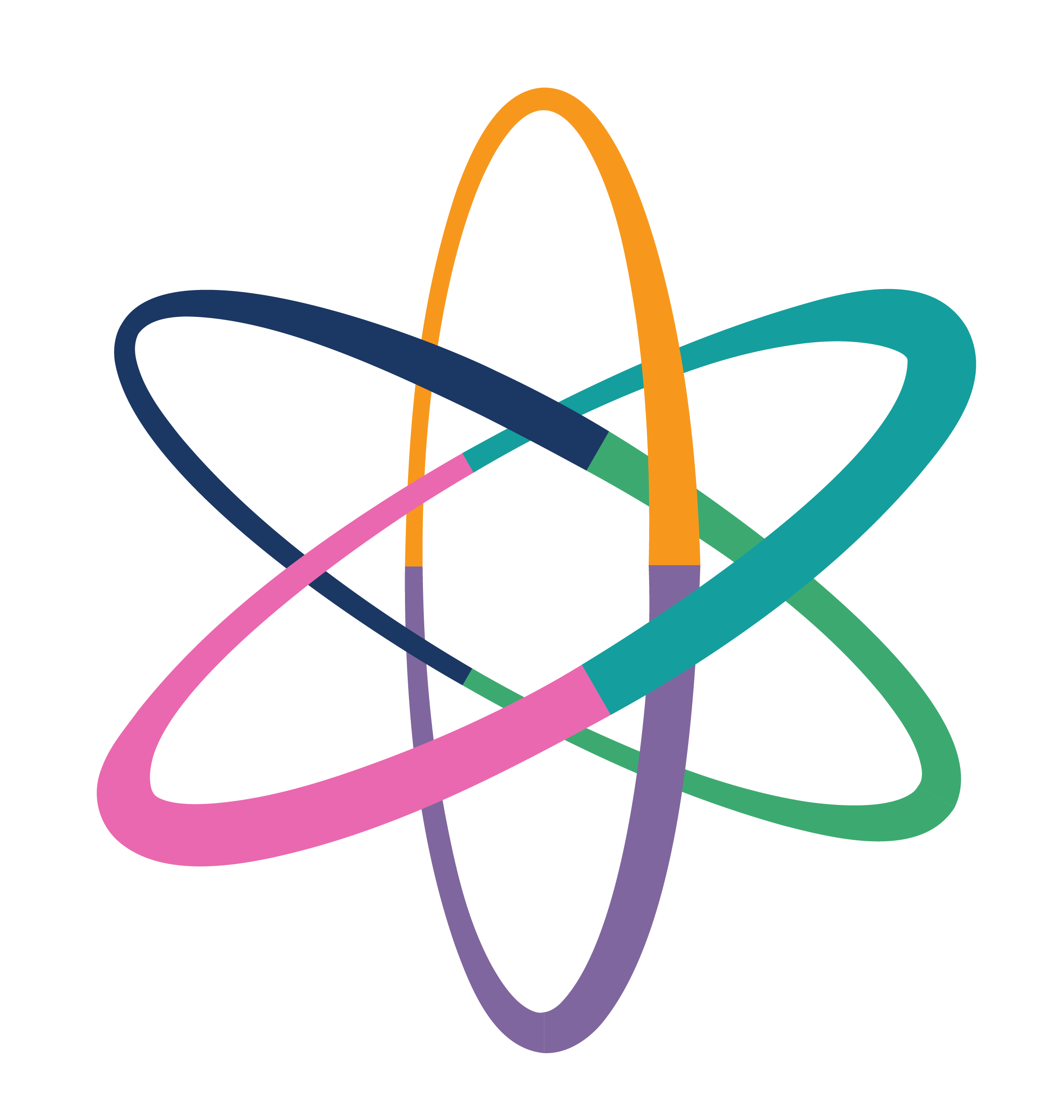 A colourful atom graphic