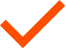 Stylized icon of a checkmark symbol in orange color.