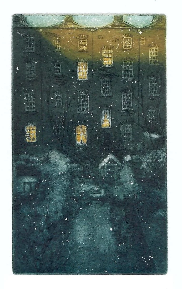 winter, house, evening, London