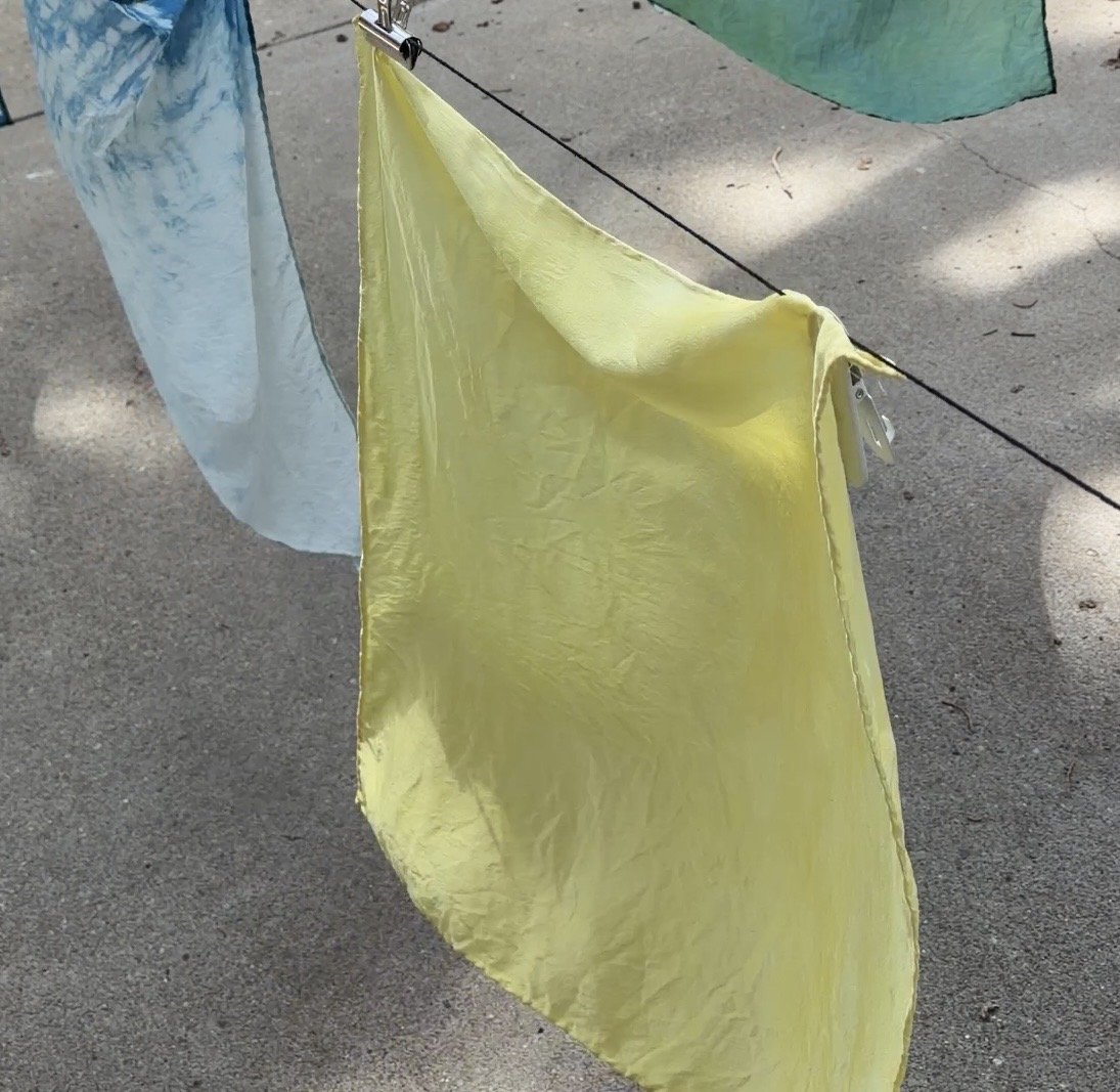 Canary Yellow: Natural Dyed Silk Scarf