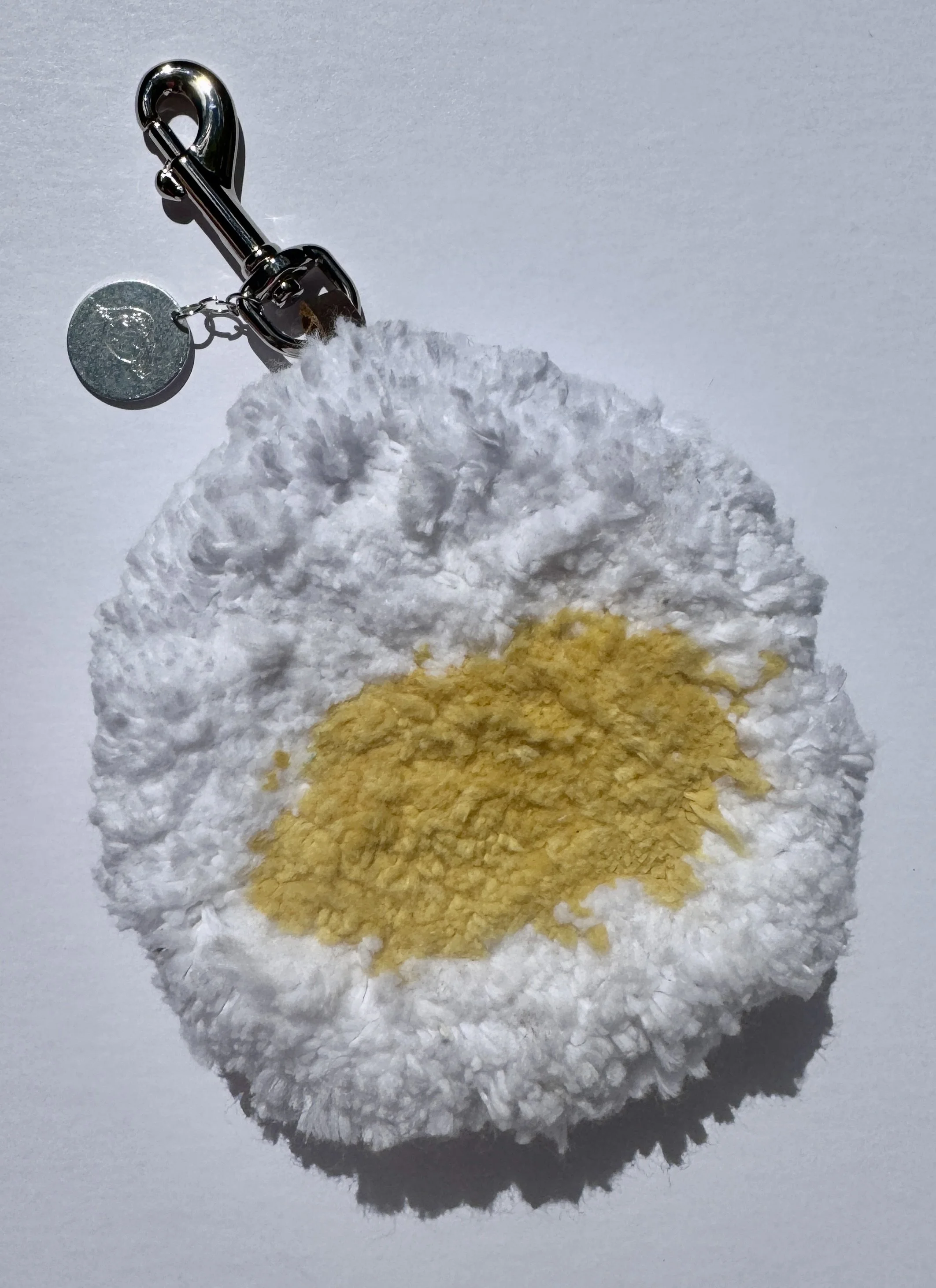 Fried Egg: 100% Cotton Tufted Bag Charm