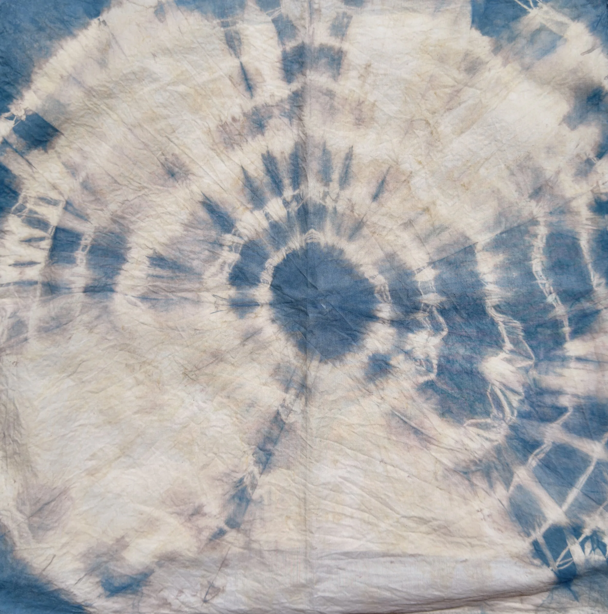 Shibori Water Drip: Natural Indigo Dyed Cotton Bandana