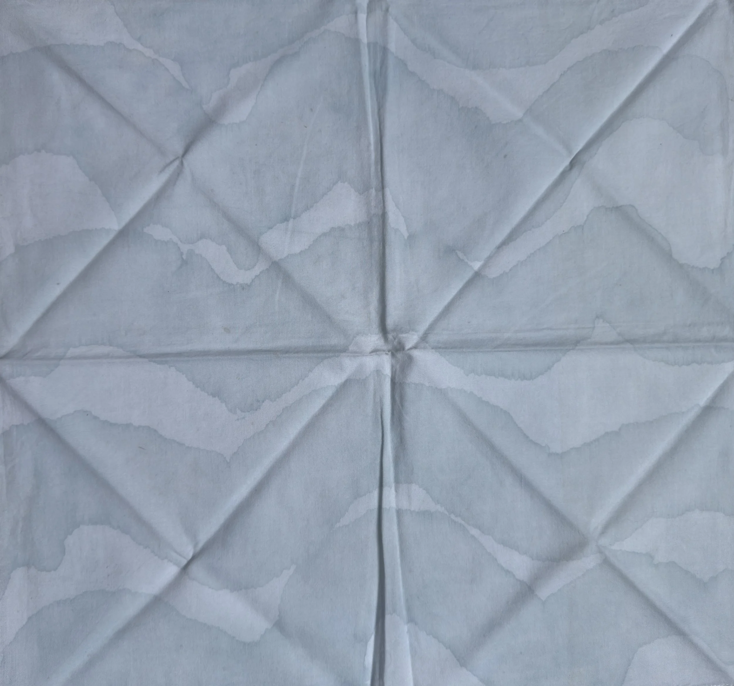 Light Blue Squiggles: Natural Dyed Cotton Bandana