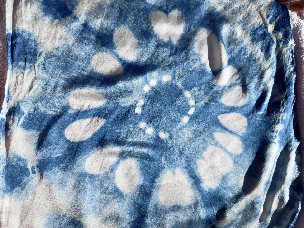 Mandala Indigo: Natural Dyed Silk Scarf