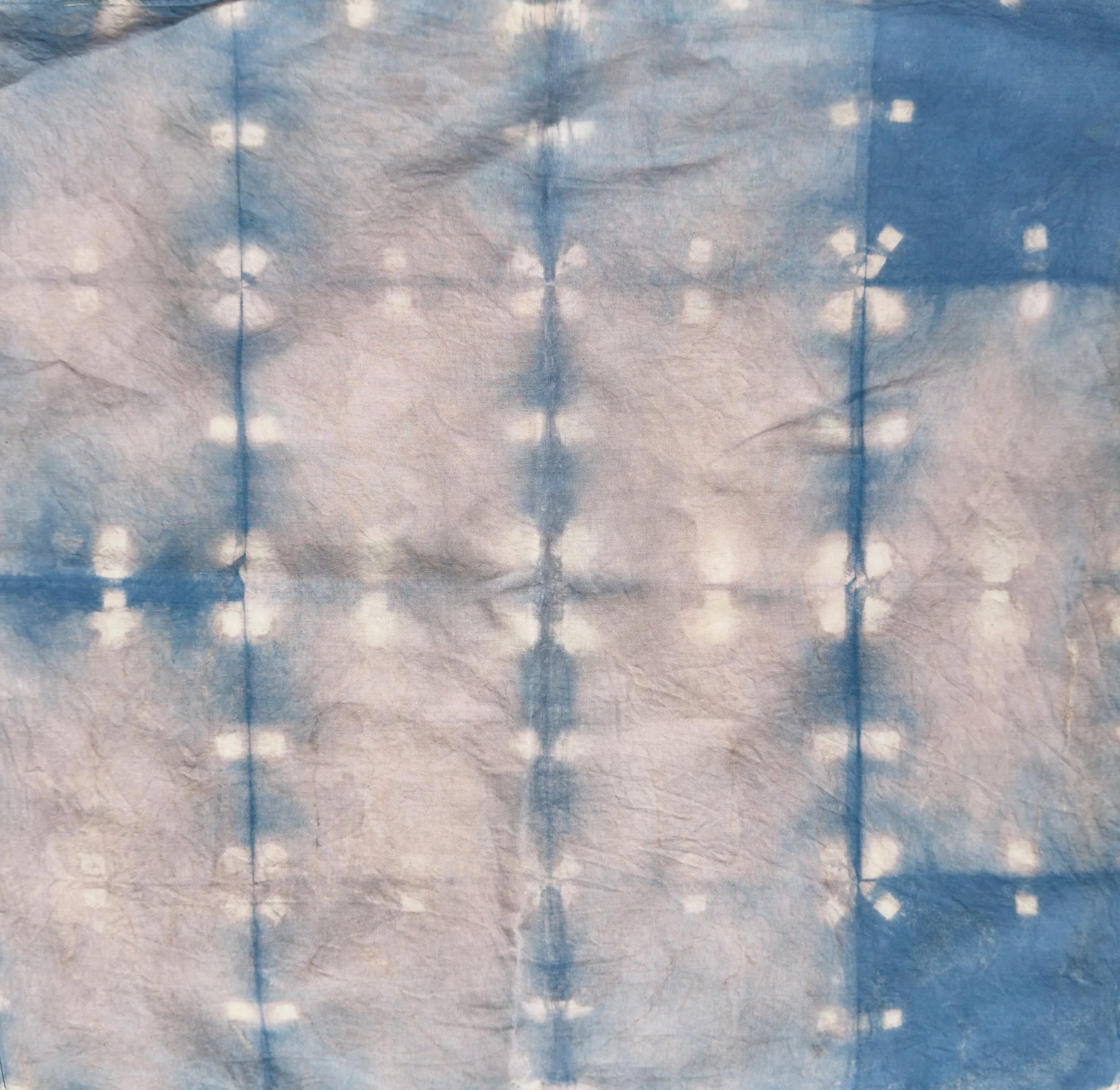 Shibori Clip Square: Natural Indigo Dyed Cotton Bandana