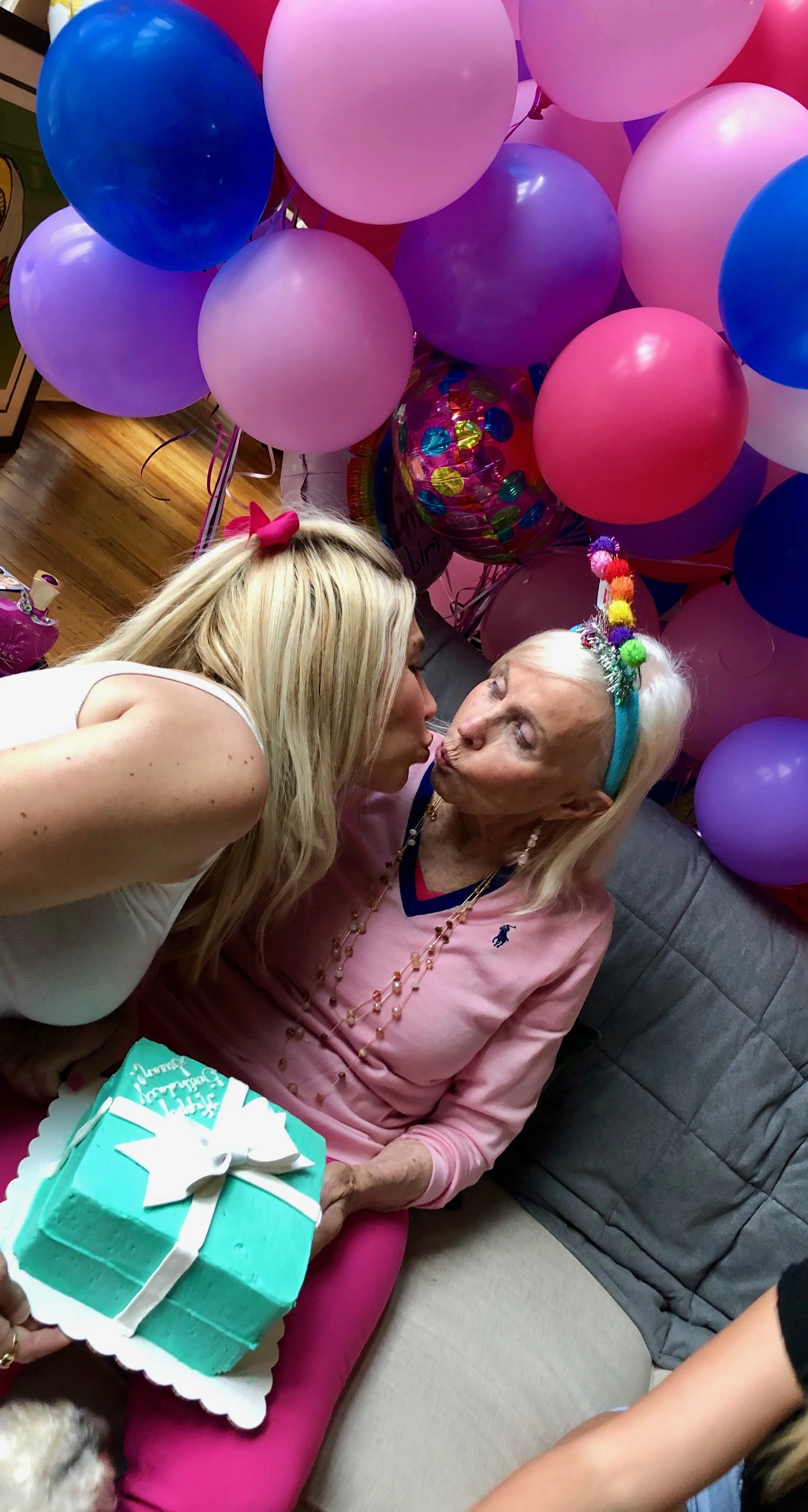 Marnie Schneider and Susan Tose Spencer celebrating Susan's birthday.