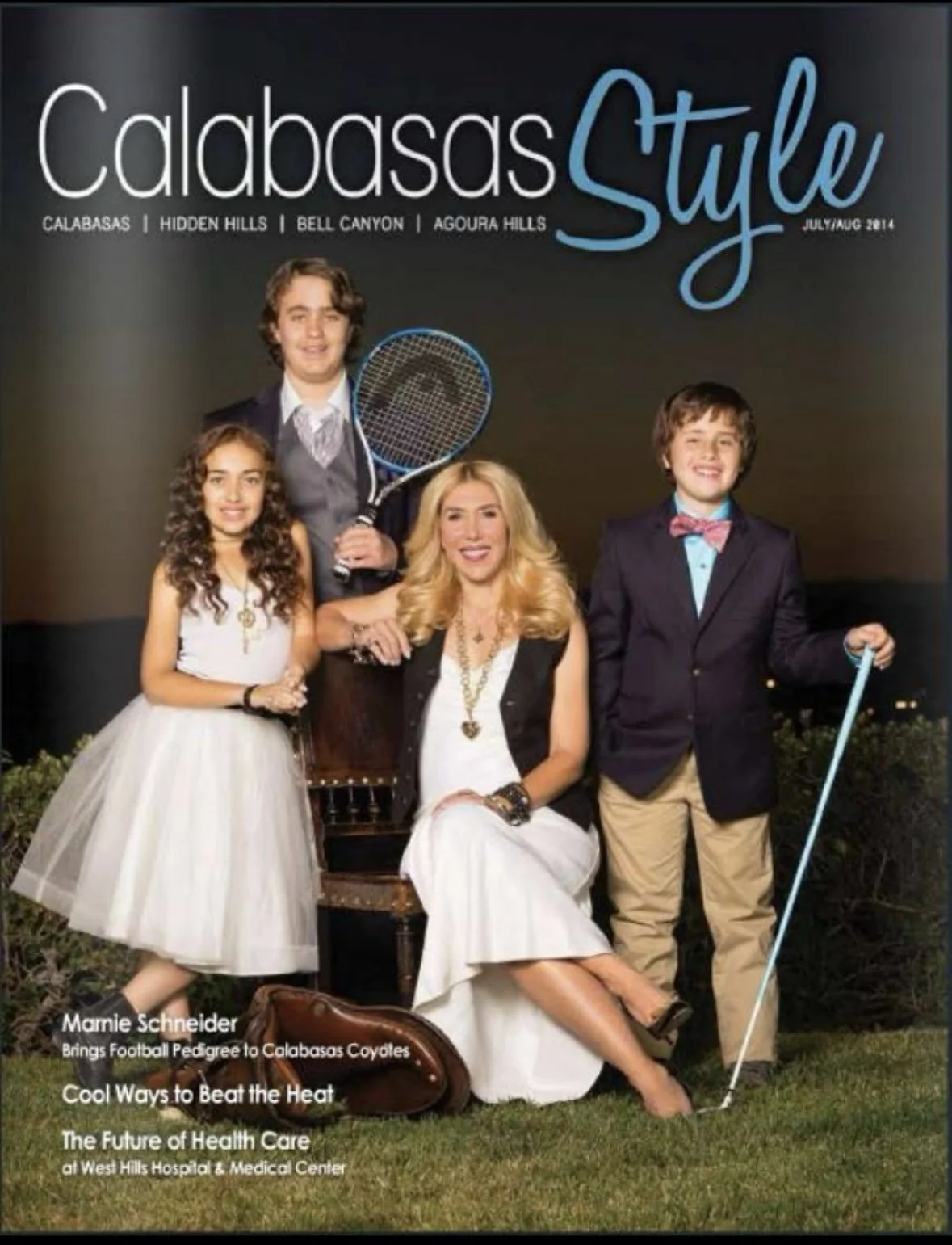Marnie Schneiders' family on the cover of Calabasas Style