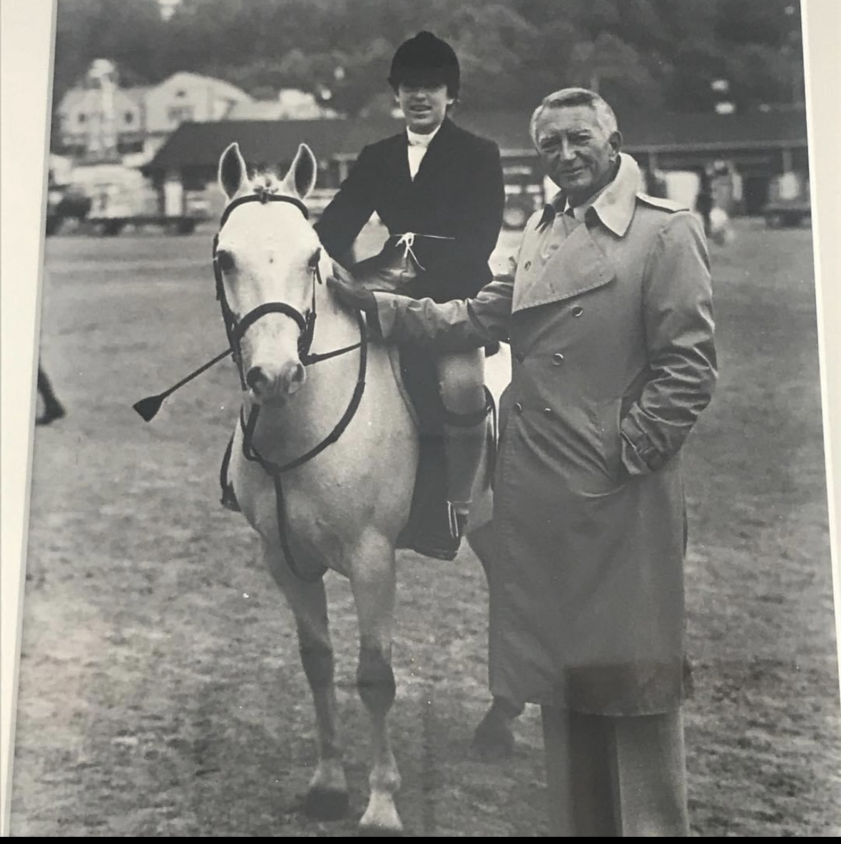 Marnie Schneider and grandfather, Leonard Tose, at equistrian event