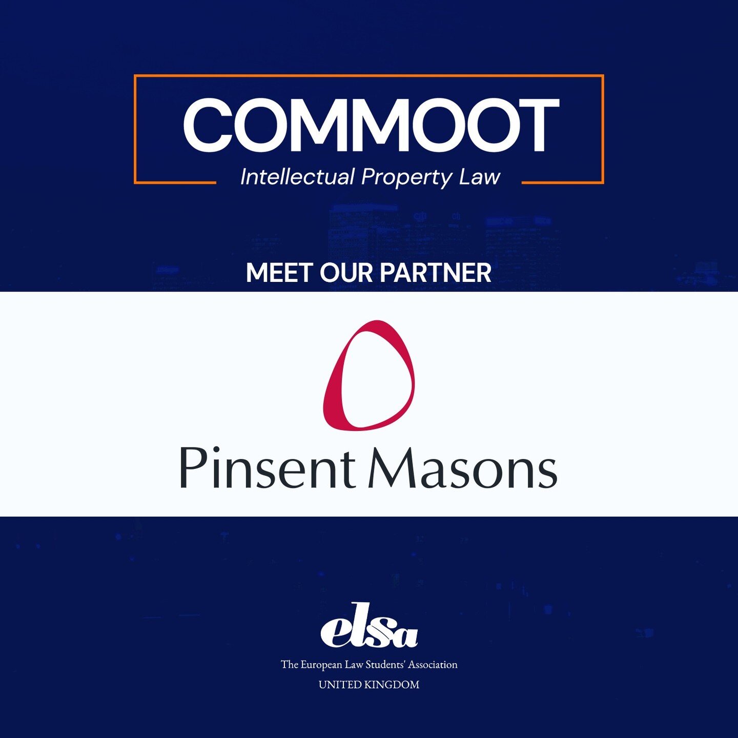 We are proud to partner with the Pinsent Masons for this year's edition of COMMOOT, our national moot court competition on Intellectual Property Law.

Pinsent Masons LLP is a multi-awarded multinational law firm specialising in energy, infrastructure