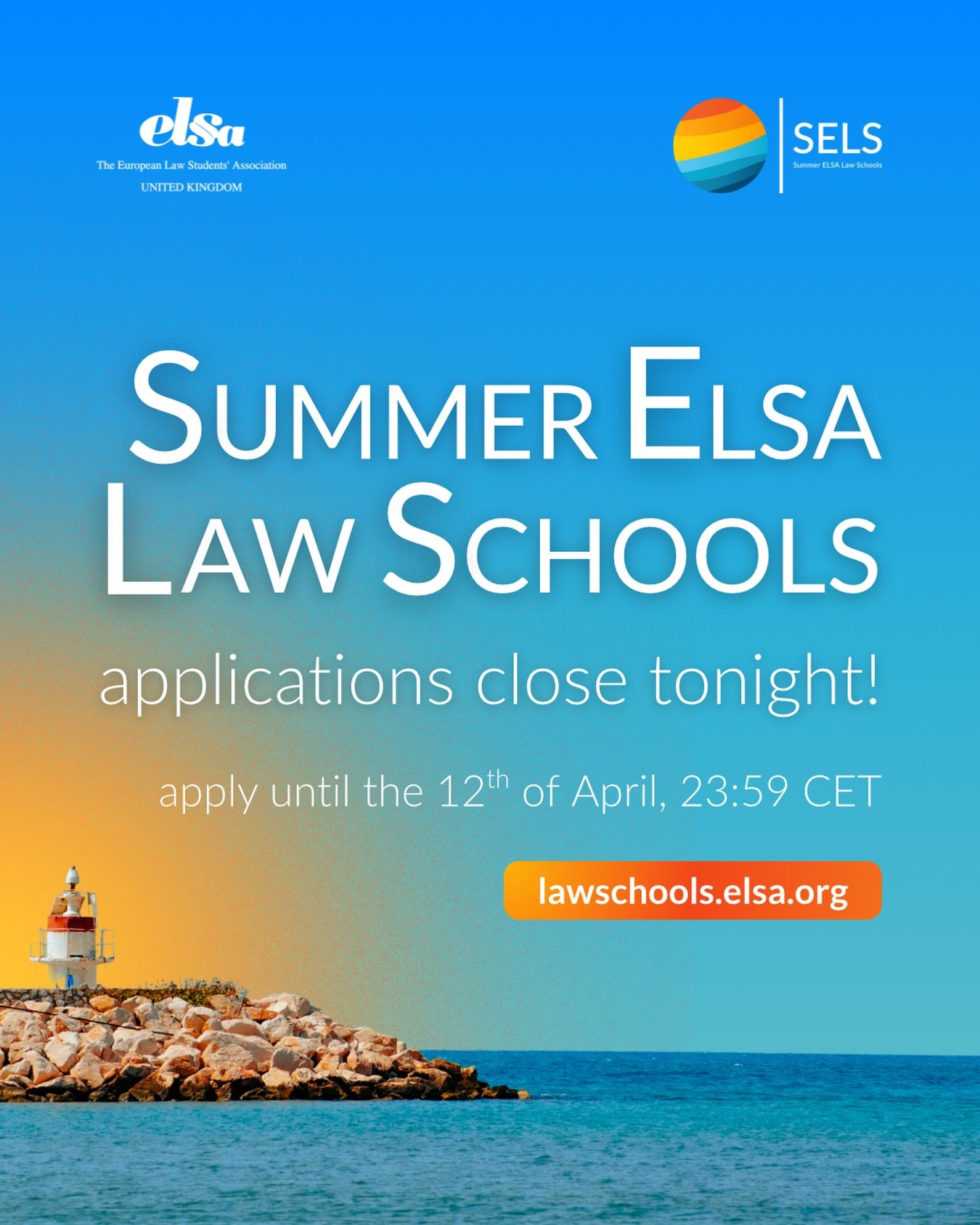 SELS Applications CLOSE TONIGHT!

This is your final chance to apply for Summer ELSA Law Schools!

Imagine spending your summer exploring a new area of law, discovering a new city, and meeting students from across Europe. It&rsquo;s a unique experien