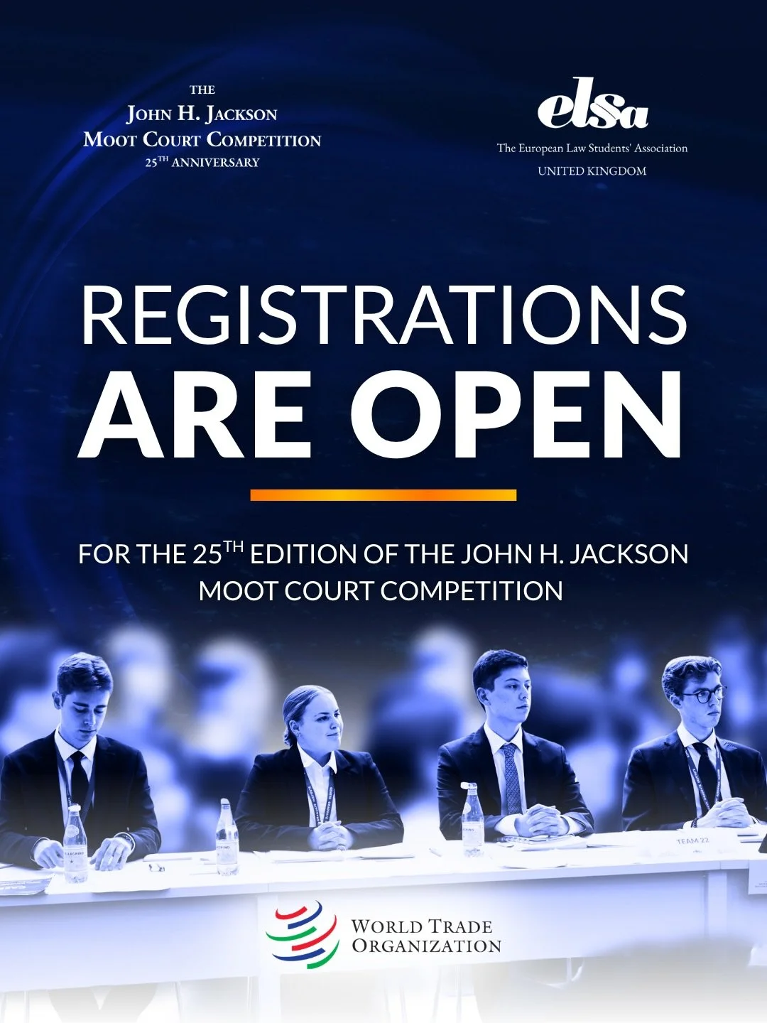 THE GLOBAL CHALLENGE IS HERE.

Registrations for the 25th Edition of the John H. Jackson Moot Court Competition are officially open!

Explore this year&rsquo;s Case on autonomous vehicles and international trade, step into a WTO dispute settlement si