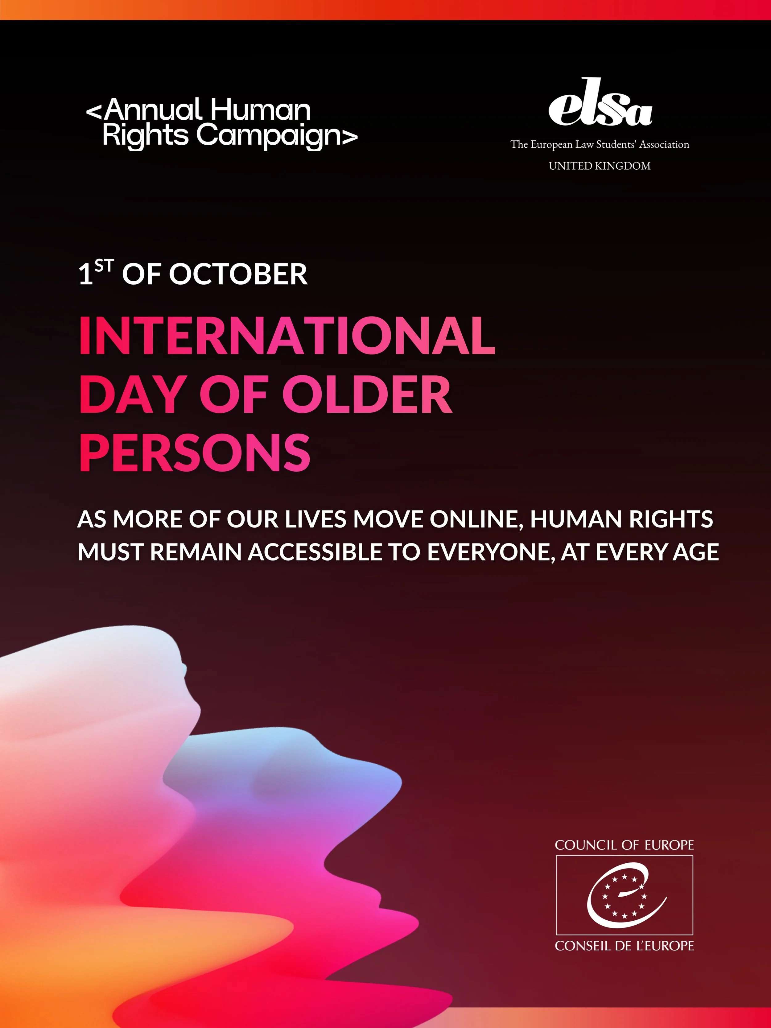 Today, we celebrate the International Day of Persons, 1st of October!

As more of public life moves online, humans rights must remain accessible to everyone at every age.

Digitalisation can expand participation but only when barriers to access, affo