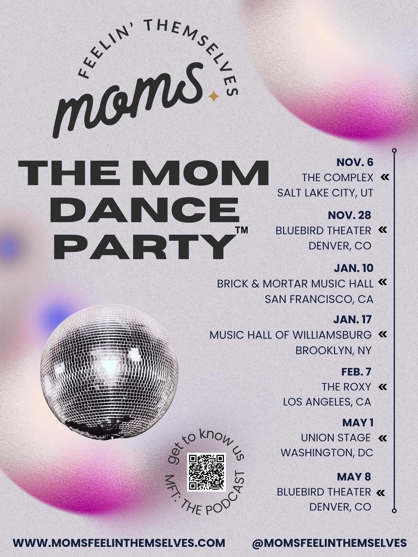 The MFT Movement keeps growing!

We&rsquo;ve been so amazed (and so grateful) for every mom who&rsquo;s reached out; we hear you, and we&rsquo;re working 24/7 to bring The Mom Dance Party to as many of you as we can, in your own city! 

Because this 