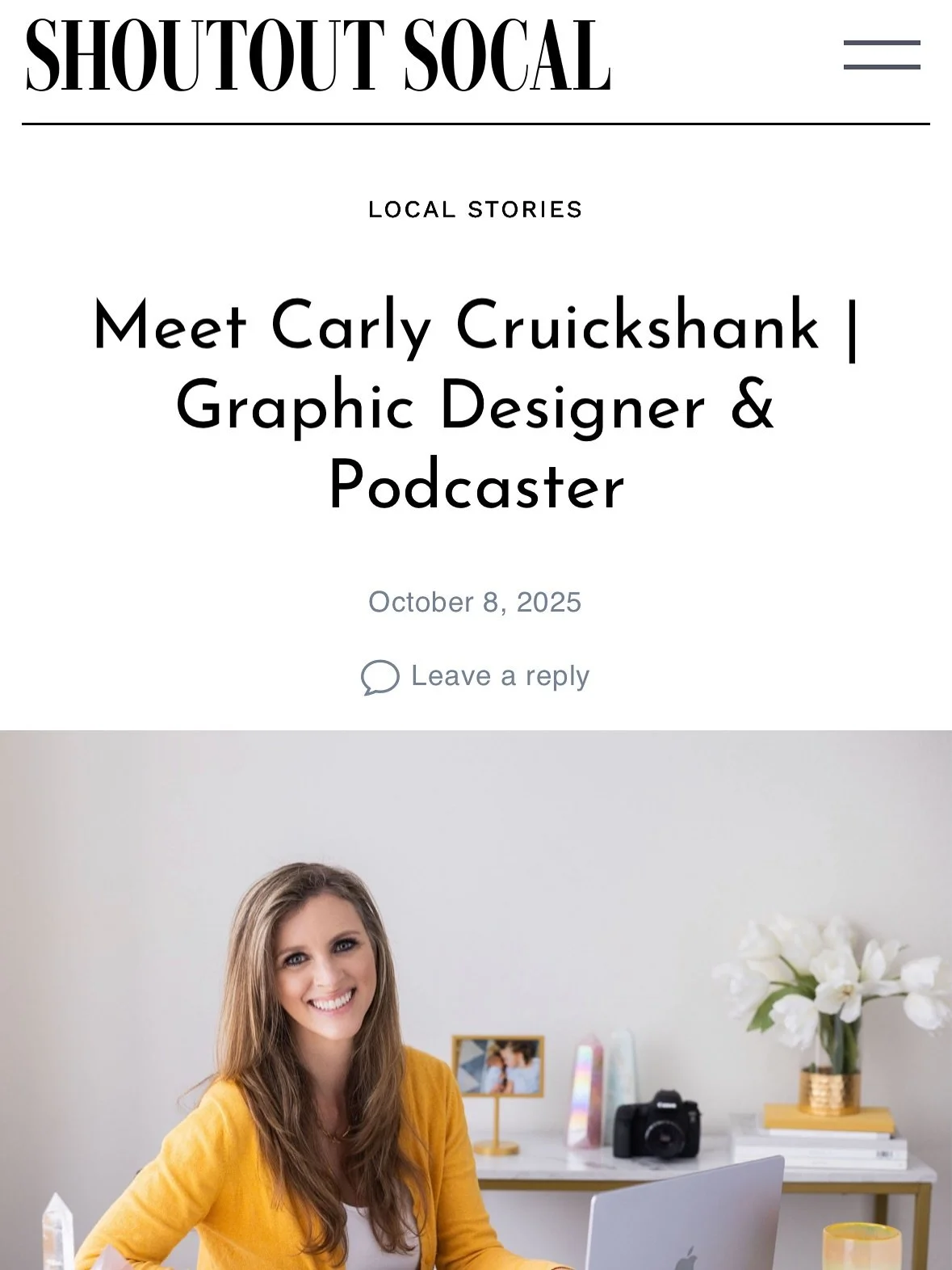 Thank you @sdvoyagermag for this article in your Shoutout SoCal section! What I loved about this interview was how they asked about local places I love and gave a place for shoutouts!! (@youhandledthatperfectly, @connectforsuccessmastermind). 

If yo