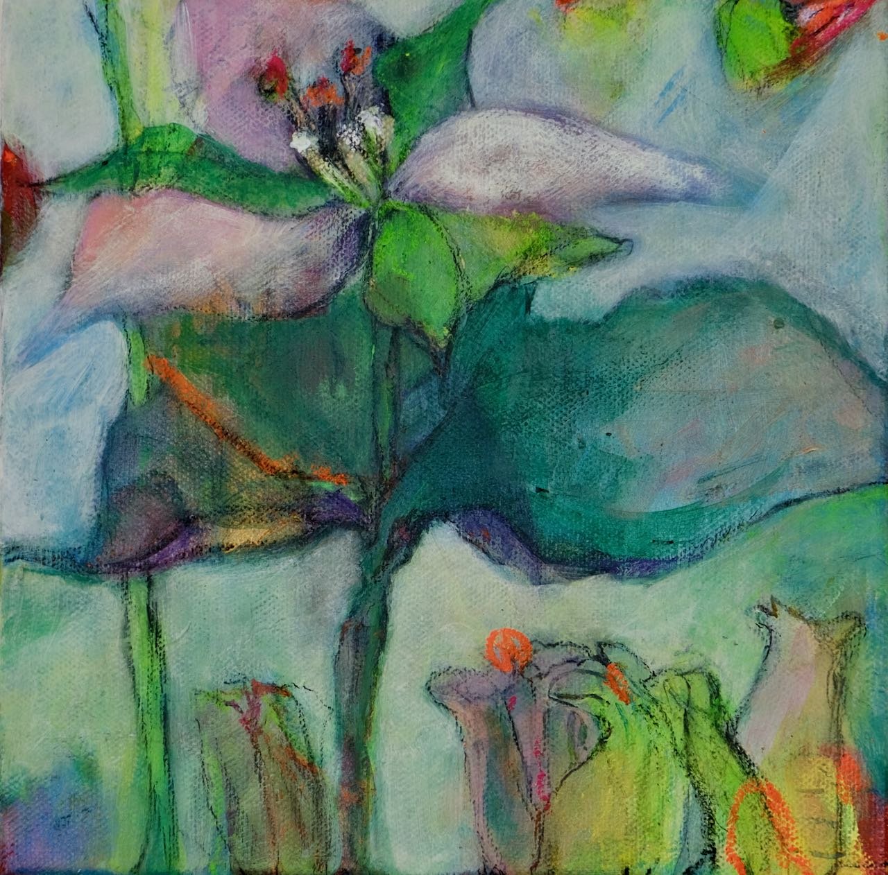 20x20, Tusche, Kreide, Graphit, Acryl auf Leinwand, 2025