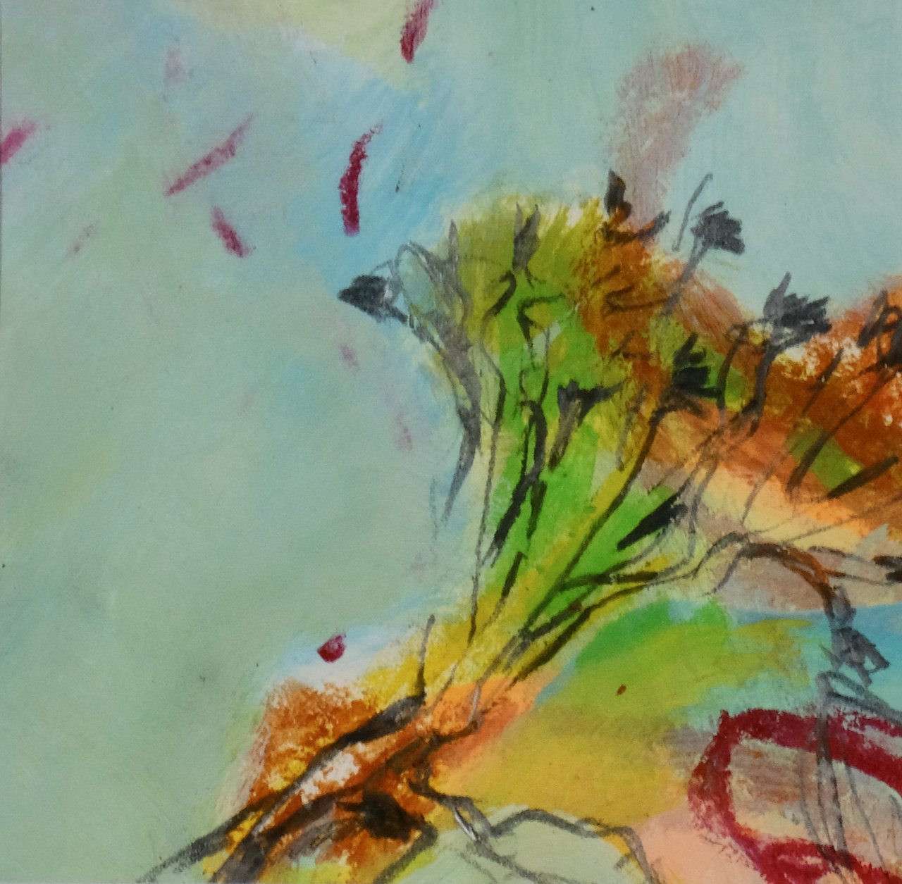 10x10, Kreide Graphit, Acryl auf Papier/ 2024