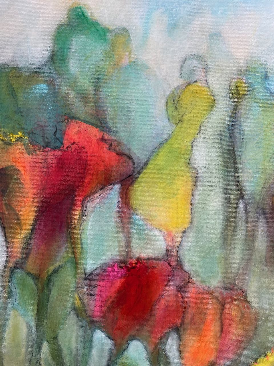 70x50, Kohle, Kreide, Acryl auf Leinwand/2023