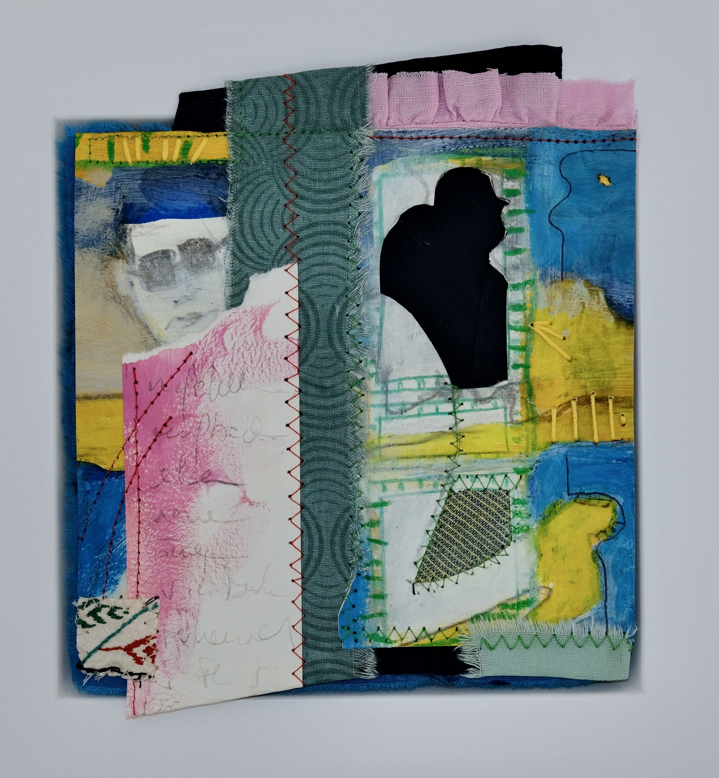 "gelb und blau = rosa", 
28 x 28 cm, fiberart/ 2025