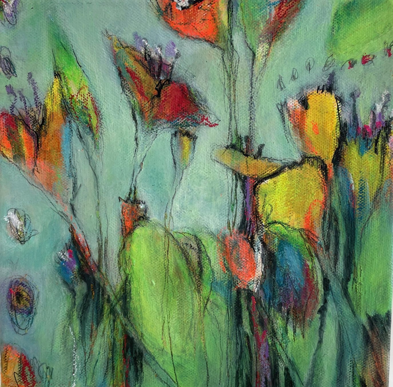 20x20, Tusche, Kreide, Graphit, Acryl auf Leinwand, 2025
