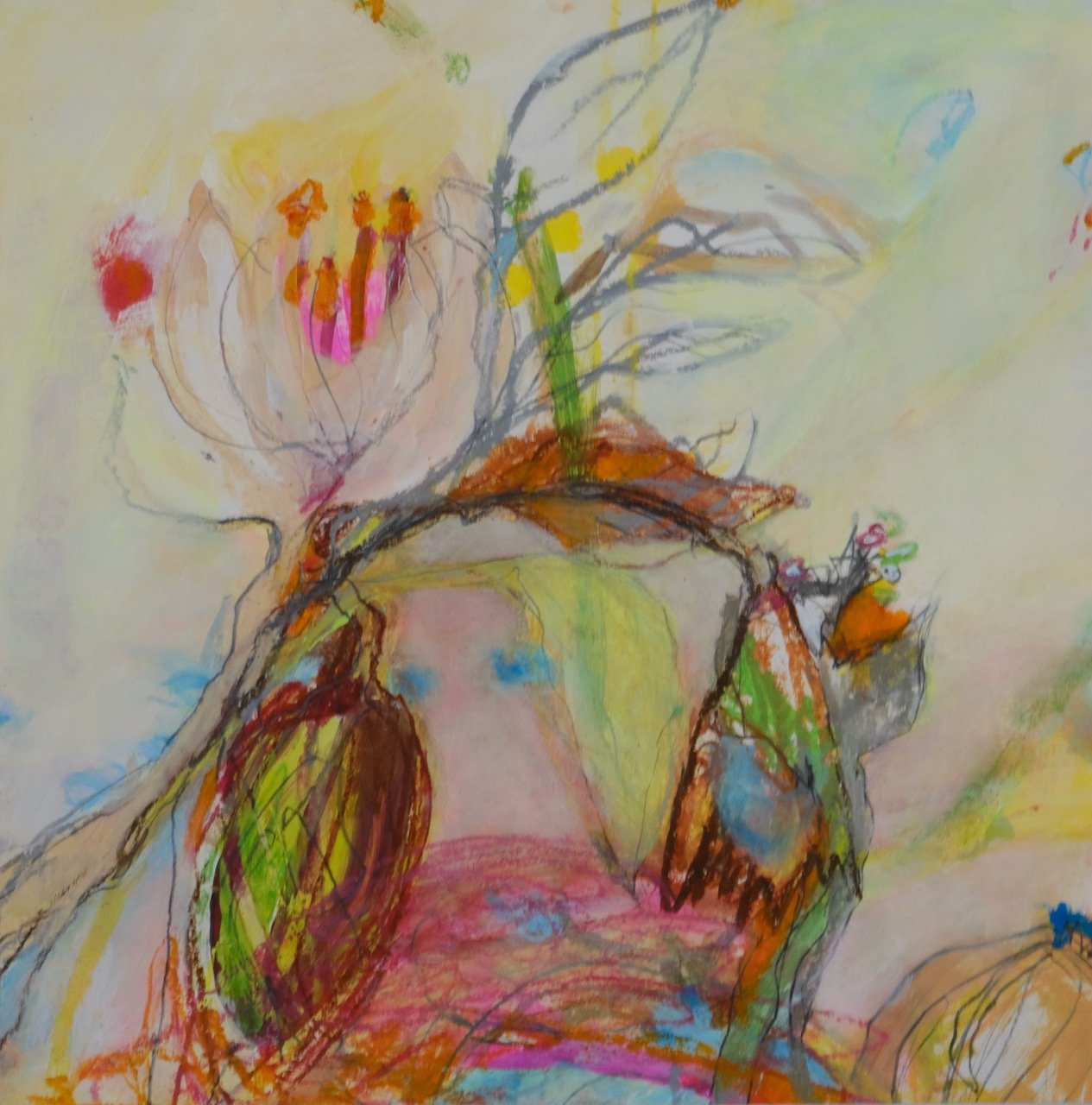 30x30, Kreide Graphit, Acryl auf Papier/ 2024